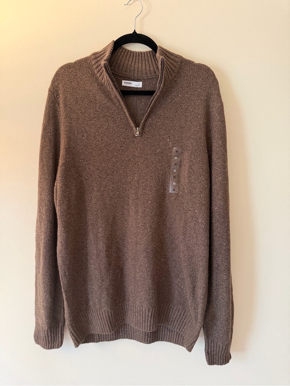 Sonoma Brown Half-Zip Sweater